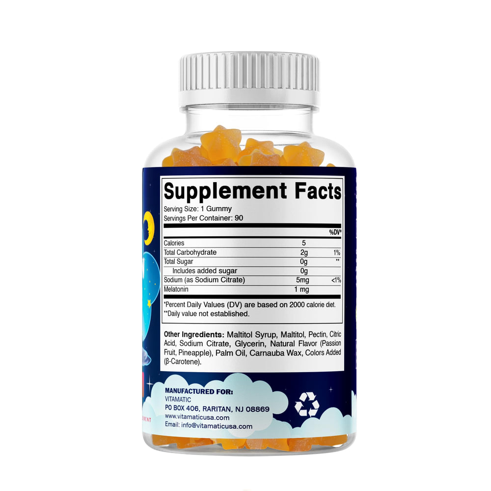 Nutrition facts panel on the bottle