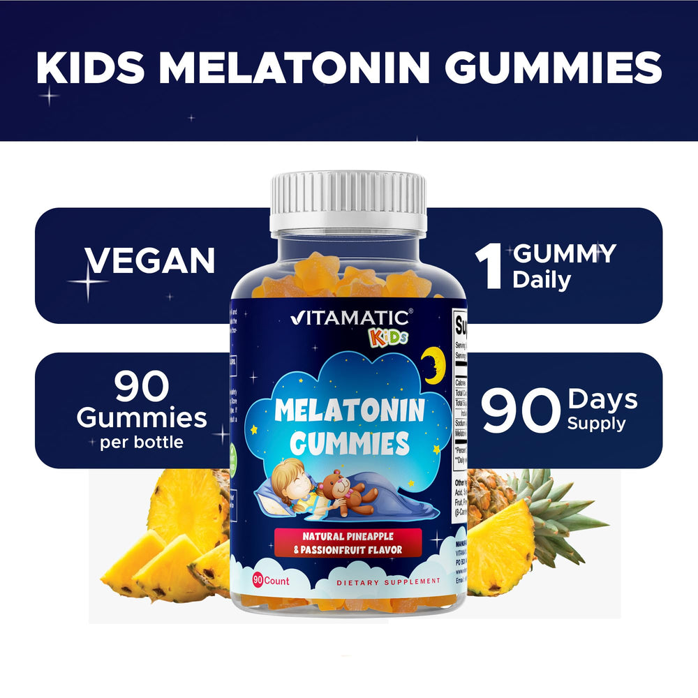 Sugar-free badge on Vitamatic Melatonin gummies