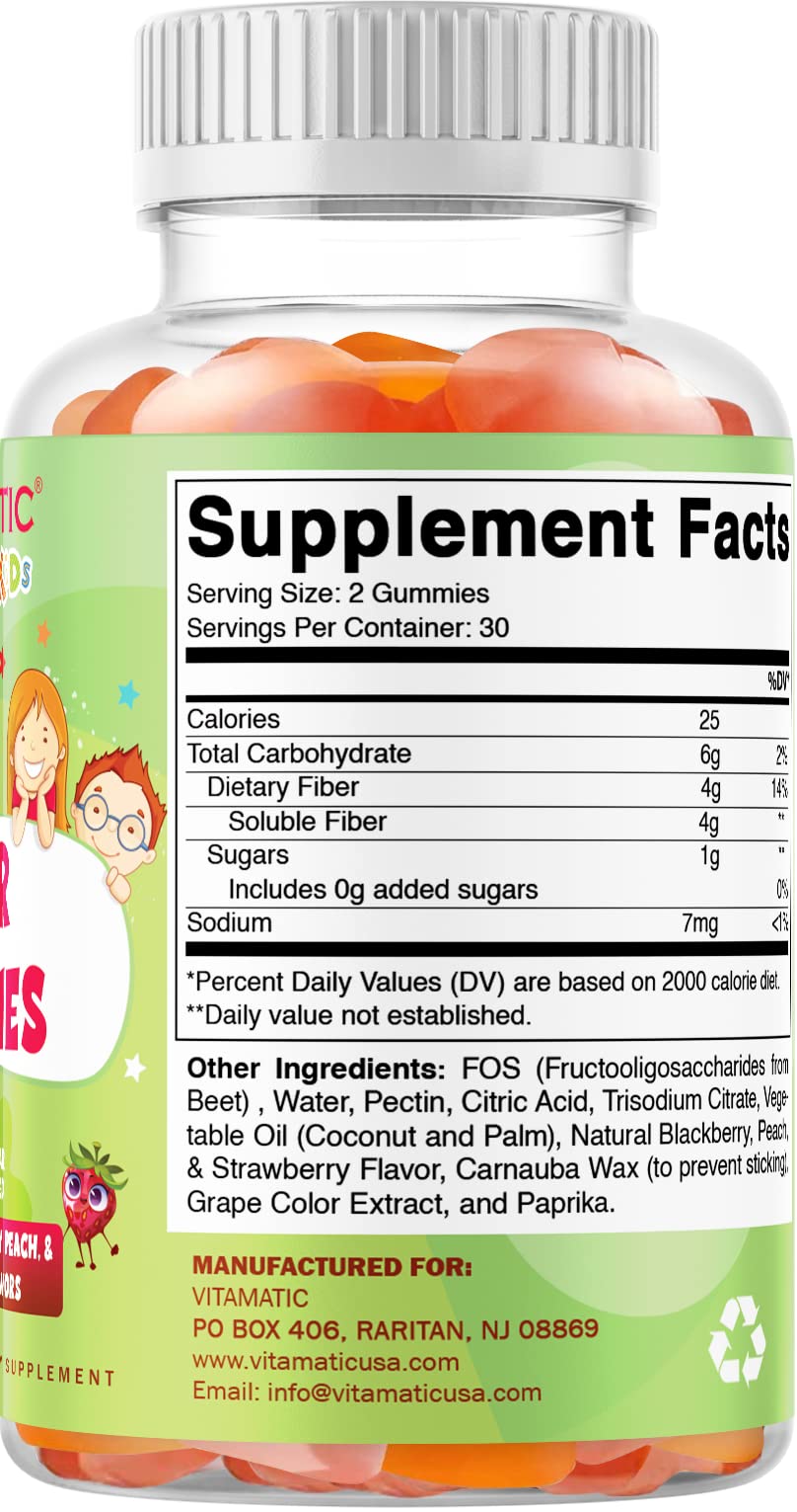 Nutrition label showing plant-based FOS fiber from beets