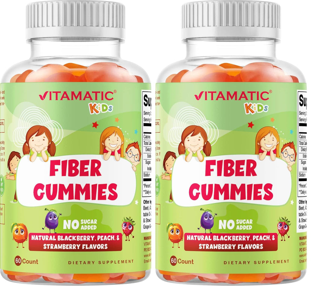 Front view of Vitamatic Kids Prebiotic Fiber Gummies Pack of 2