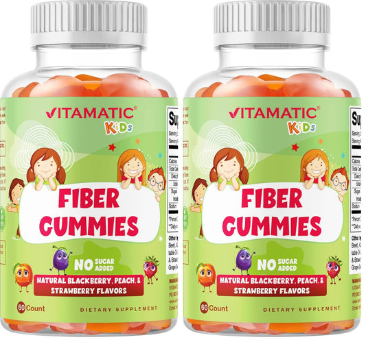 Front view of Vitamatic Kids Prebiotic Fiber Gummies Pack of 2
