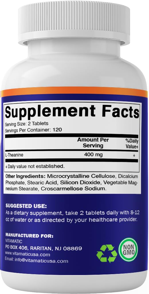 Usage directions for Vitamatic L-Theanine supplement