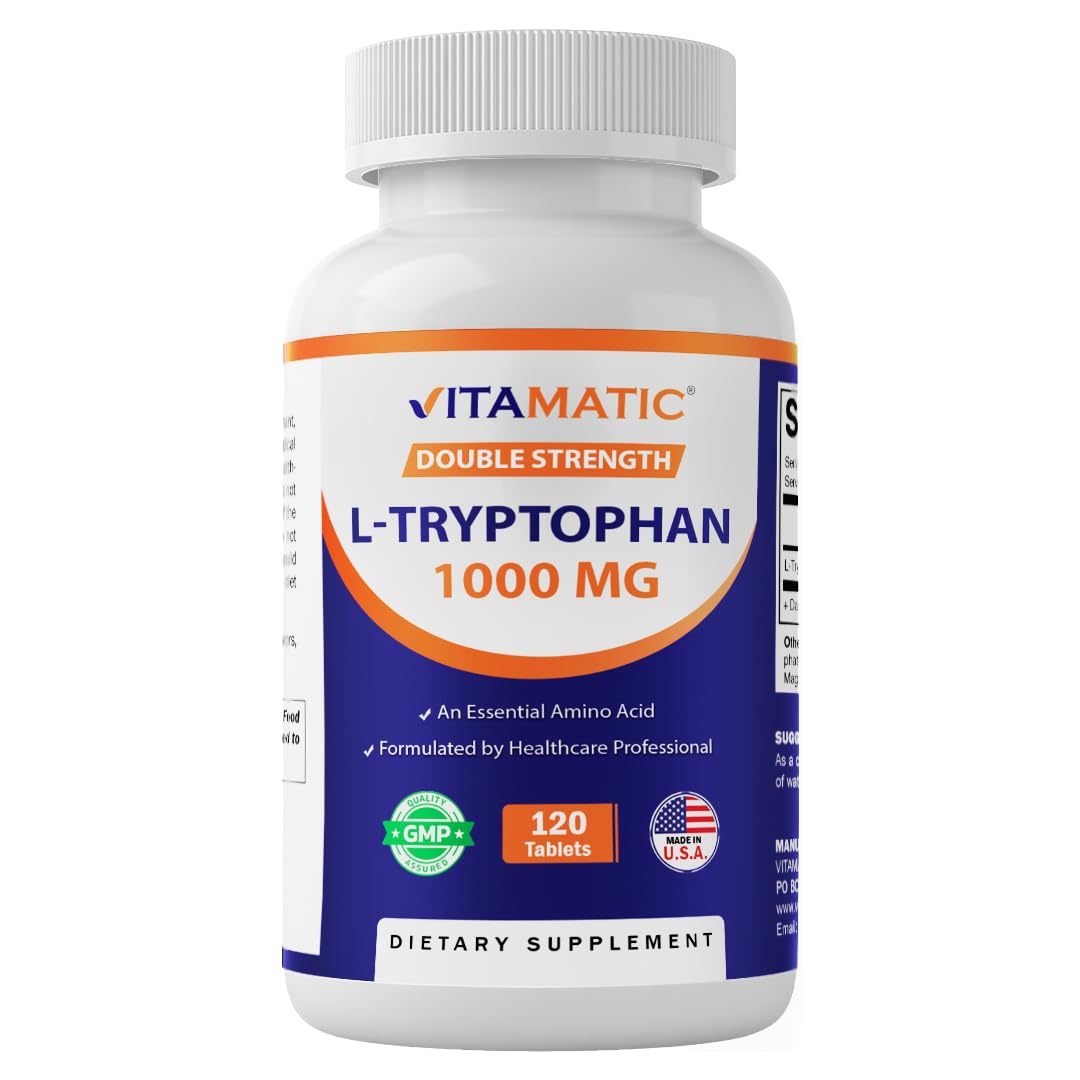 Vitamatic L-Tryptophan 1000mg bottle front view