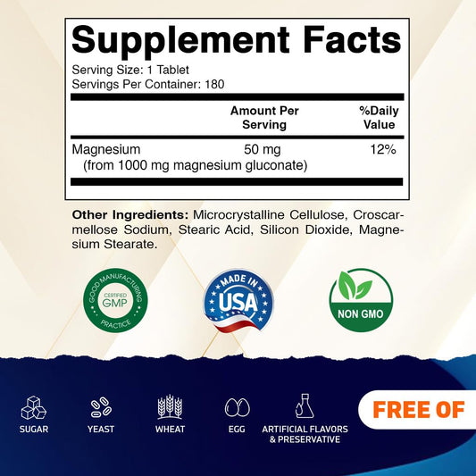 Product pack shot of Vitamatic Magnesium Gluconate bottle