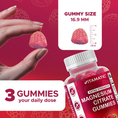 Magnesium gummies arranged on a white surface
