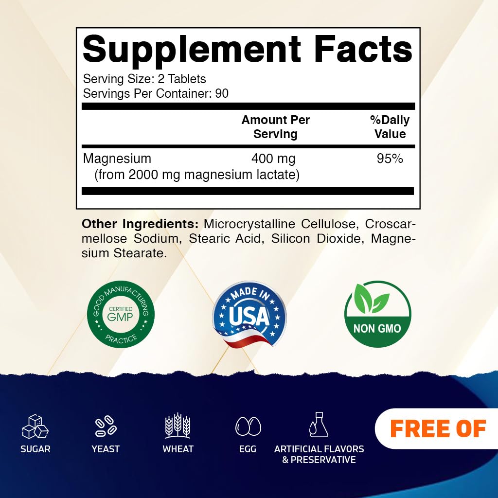 Close-up of Vitamatic Magnesium Lactate label