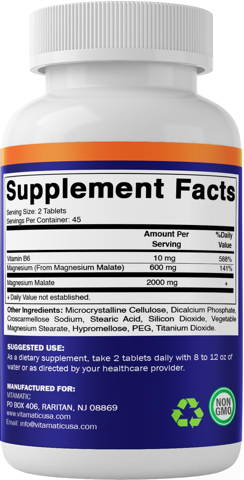 Allergen-free indication: free from starch, soy, yeast, corn, wheat, egg, artificial colors and preservatives