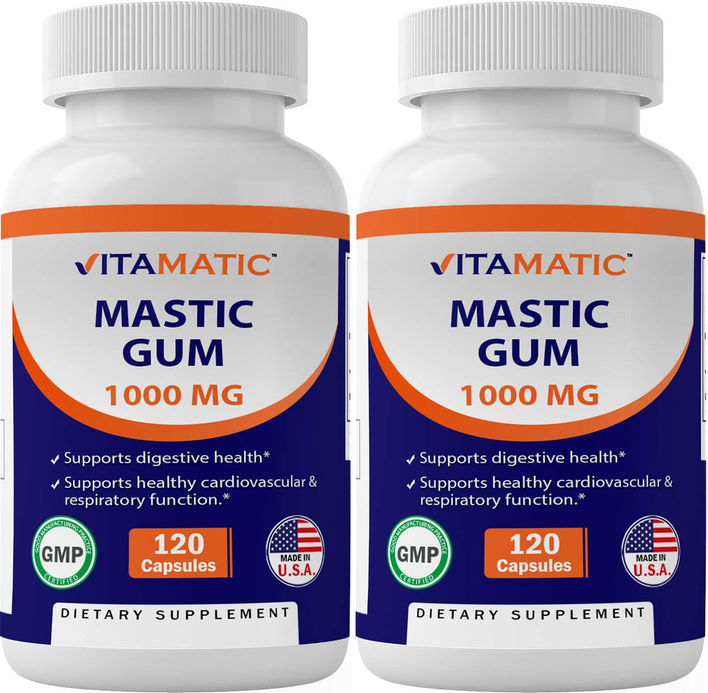 Vitamatic Mastic Gum 2 Pack - 1000mg per Serving, 240 Capsules