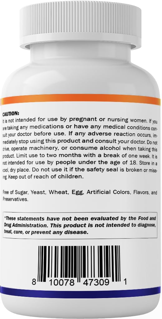 Nutrition facts panel for Vitamatic Melatonin 10 mg tablets