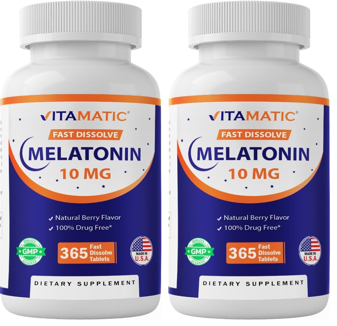 Vitamatic Melatonin 10 mg Tablets Berry Flavor – Pack 2 Front View