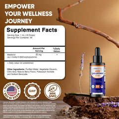 Vitamatic Melatonin 20mg liquid drops berry bottle side view