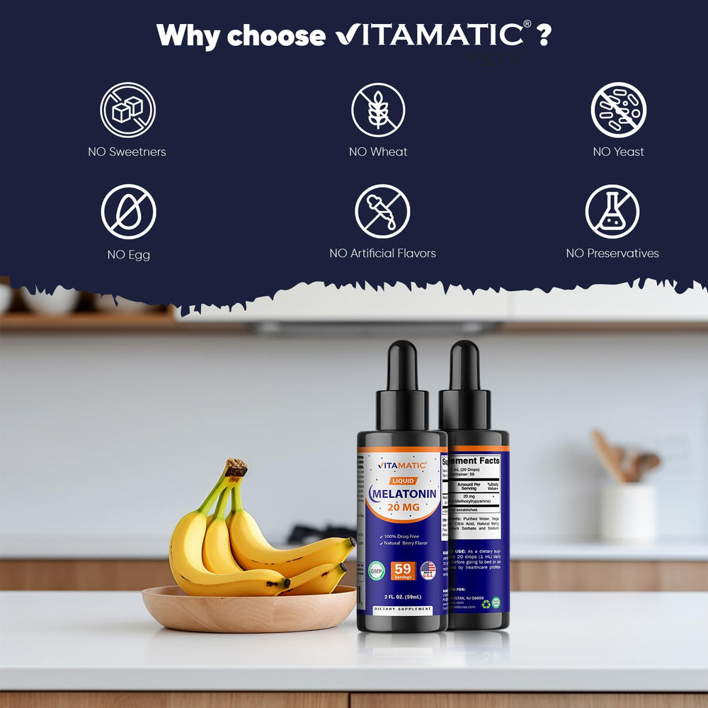 Non-GMO label on Vitamatic Melatonin drops