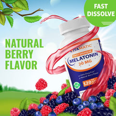 Vitamatic Melatonin bottle with blister packaging