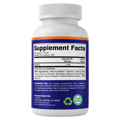Bottle of Vitamatic Melatonin 5 mg tablets showing 365-count