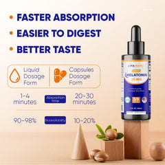 Vitamatic Melatonin Berry Drops label detail communicates non-GMO and vegetarian formulation.