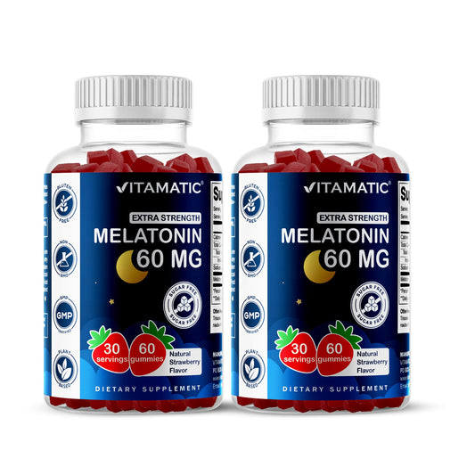 Vitamatic Sugar Free Melatonin 60 mg gummies 2-pack hero image
