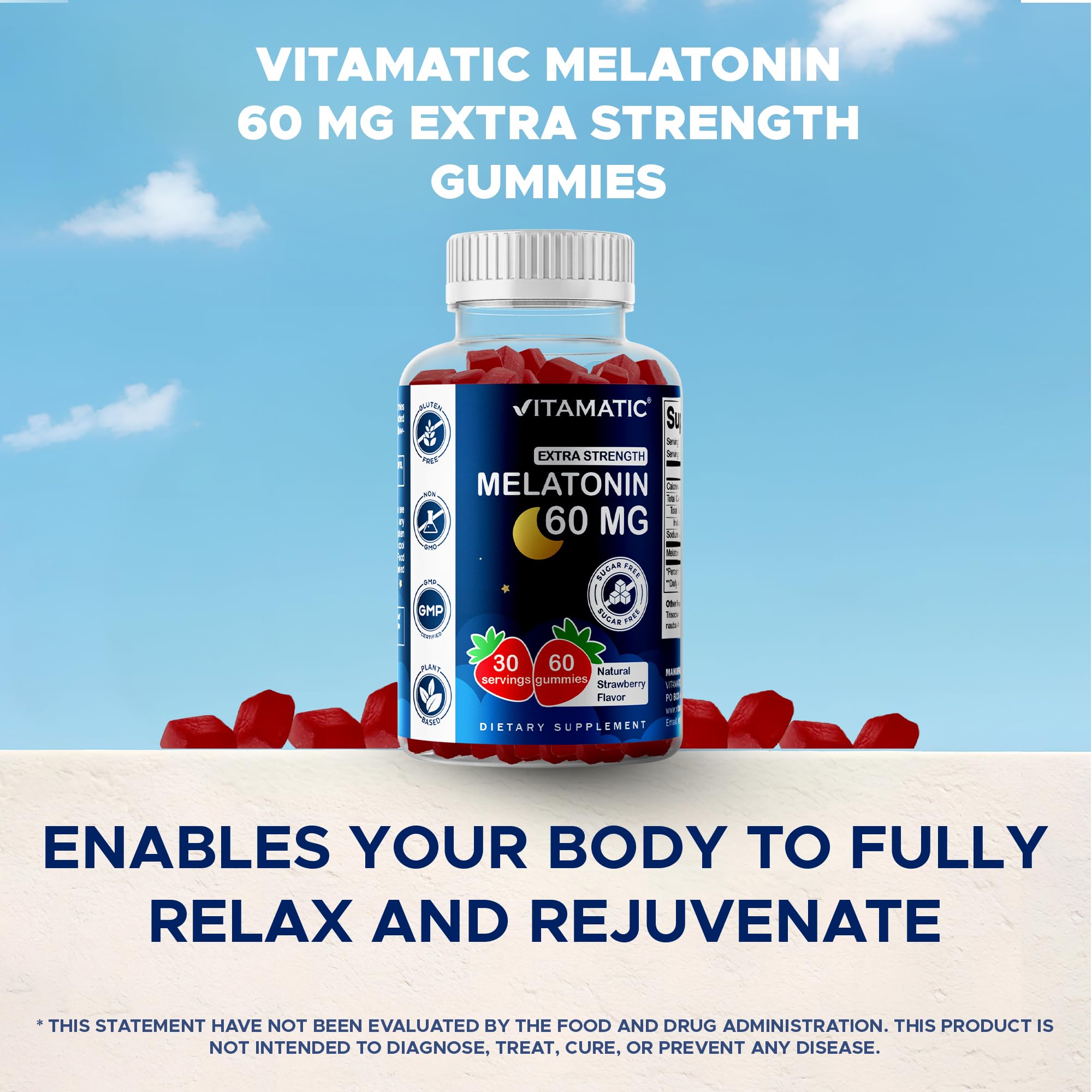 Strawberry-flavored melatonin gummy