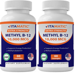 Vitamatic Methyl B12 10,000 mcg lozenge bottle label