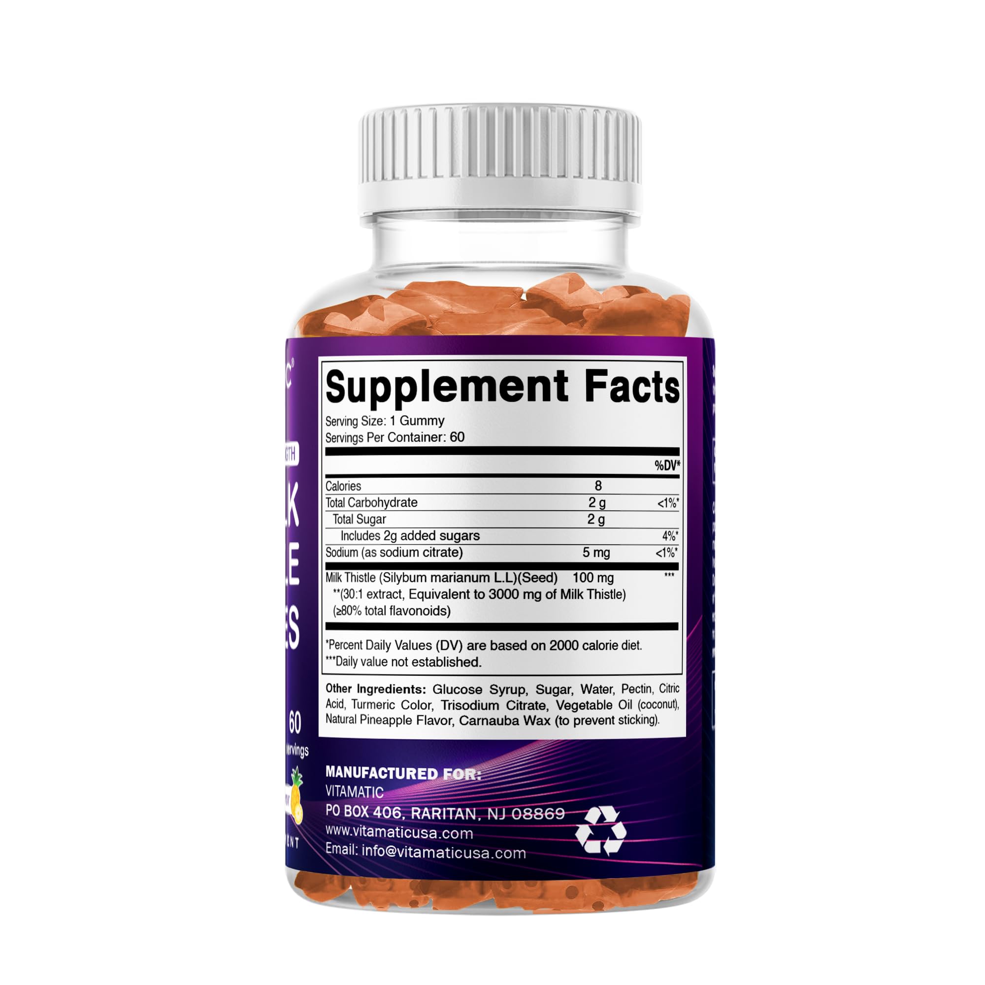 Label highlighting 80% silymarin flavonoids