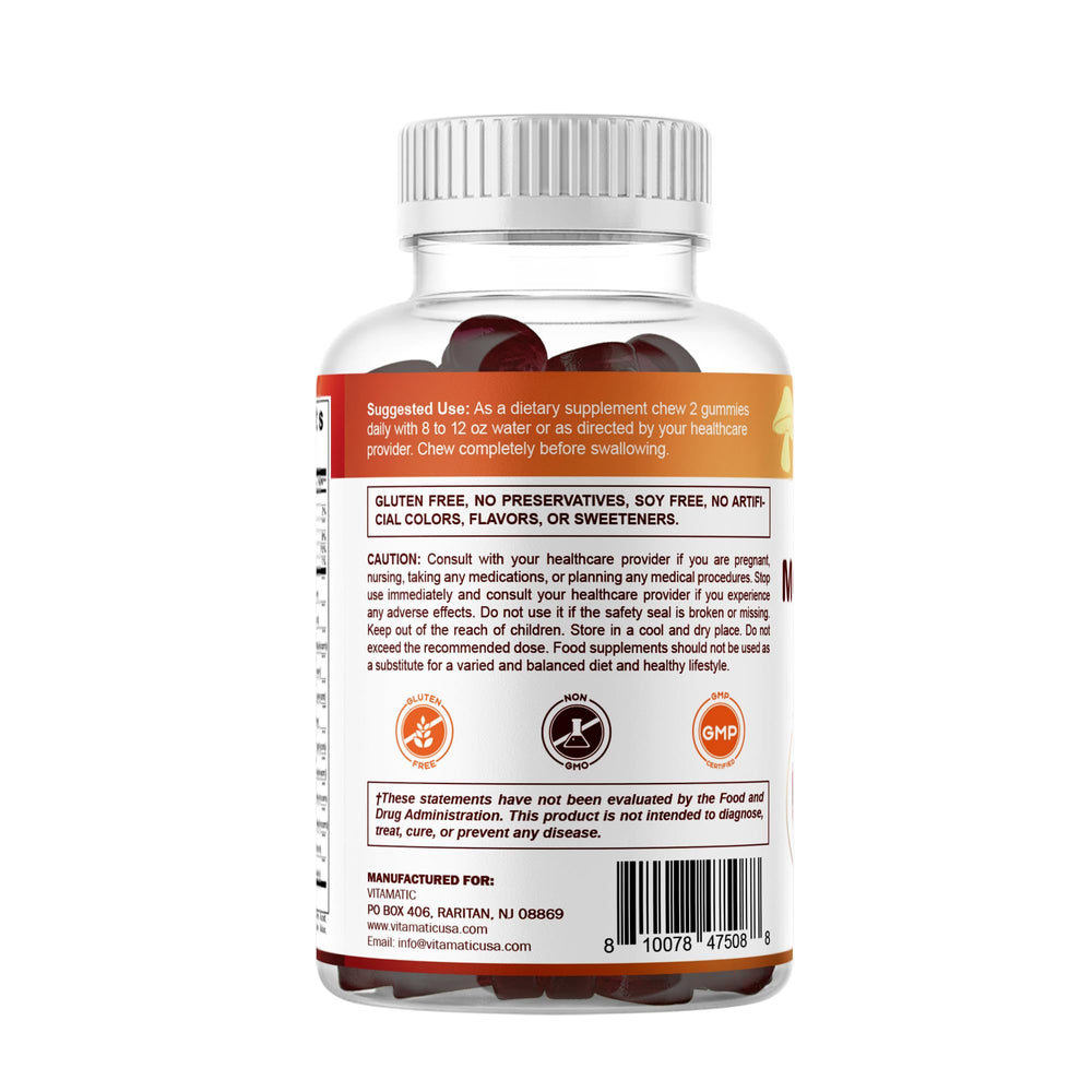 Lifestyle scene with gummies on a wooden countertop