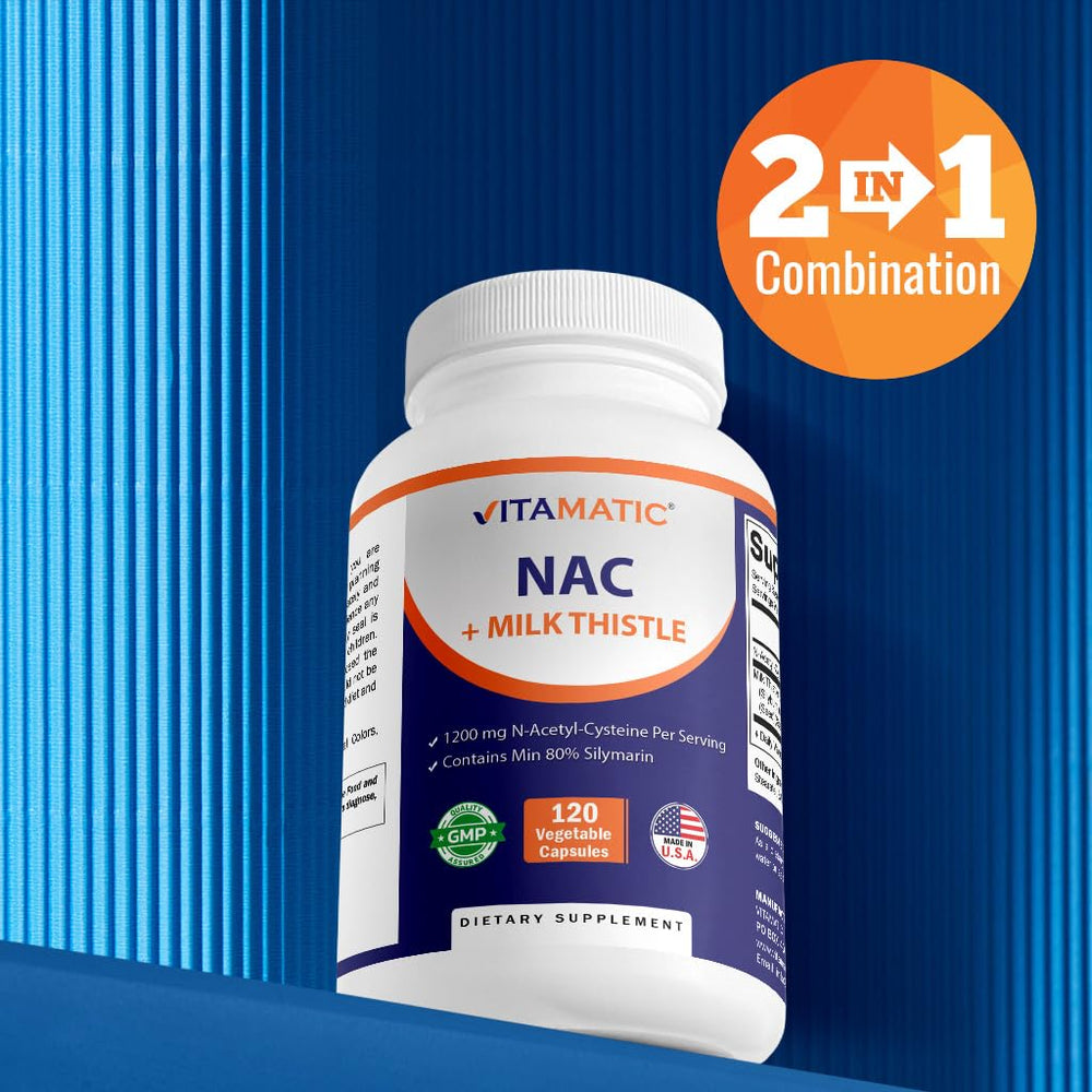 Container of 120 vegetarian capsules for Vitamatic NAC