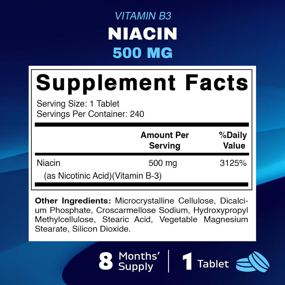 Niacin 500mg sustained release tablet close-up