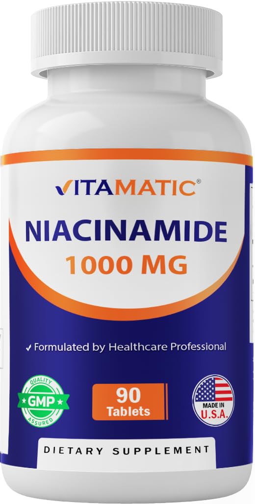 Vitamatic Niacinamide 1000 mg bottle – 90 tablets