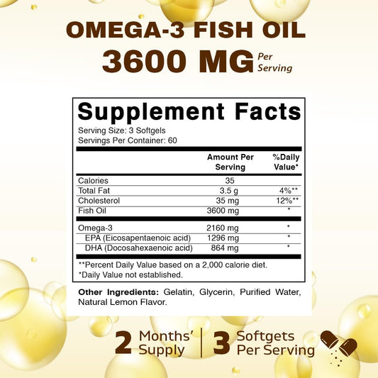 Vitamatic Omega-3 bottle back label showing nutrition facts