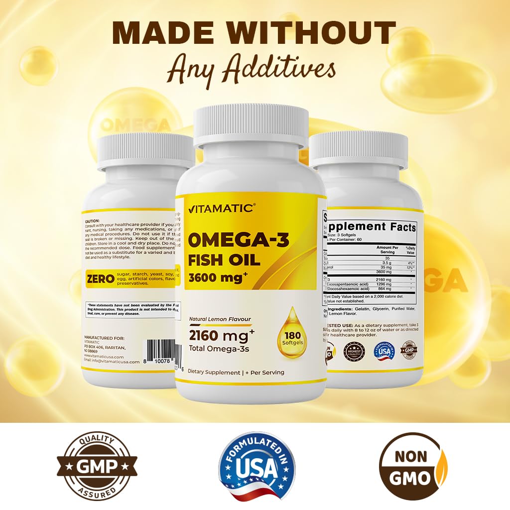 Pack of 2 lemon-flavored Omega-3 bottles