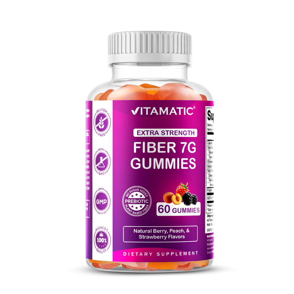 Vitamatic Prebiotic Fiber Gummies bottle front view