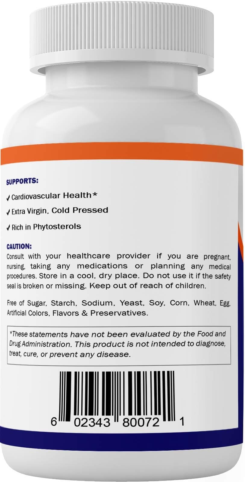 Dietary supplement bottle with pumpkin seed oil softgels and packaging