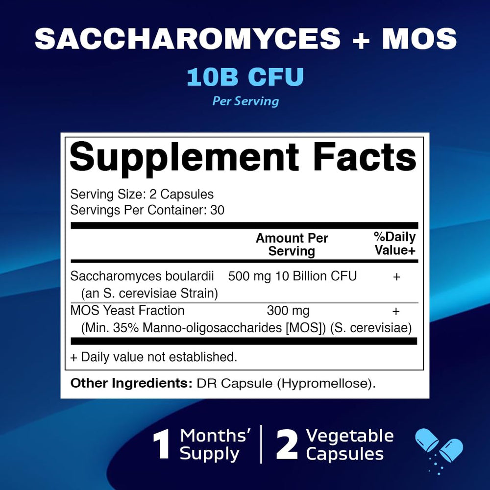Vitamatic Saccharomyces Boulardii Probiotic bottle side view