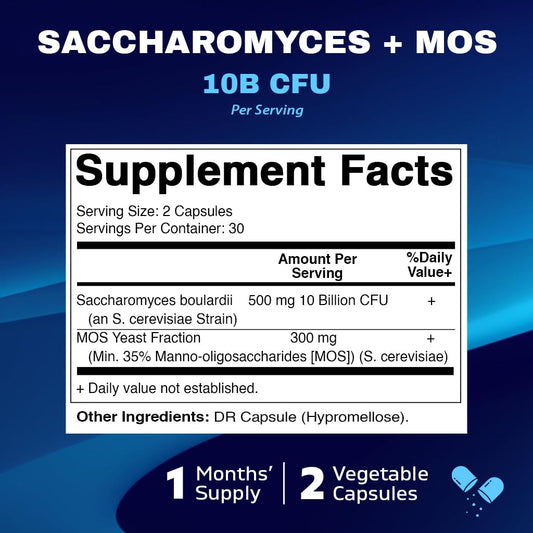 Vitamatic Saccharomyces Boulardii Probiotic bottle side view
