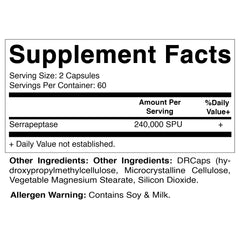 Pack of 2 Vitamatic Serrapeptase 240,000 SPU bottles (120 capsules each)