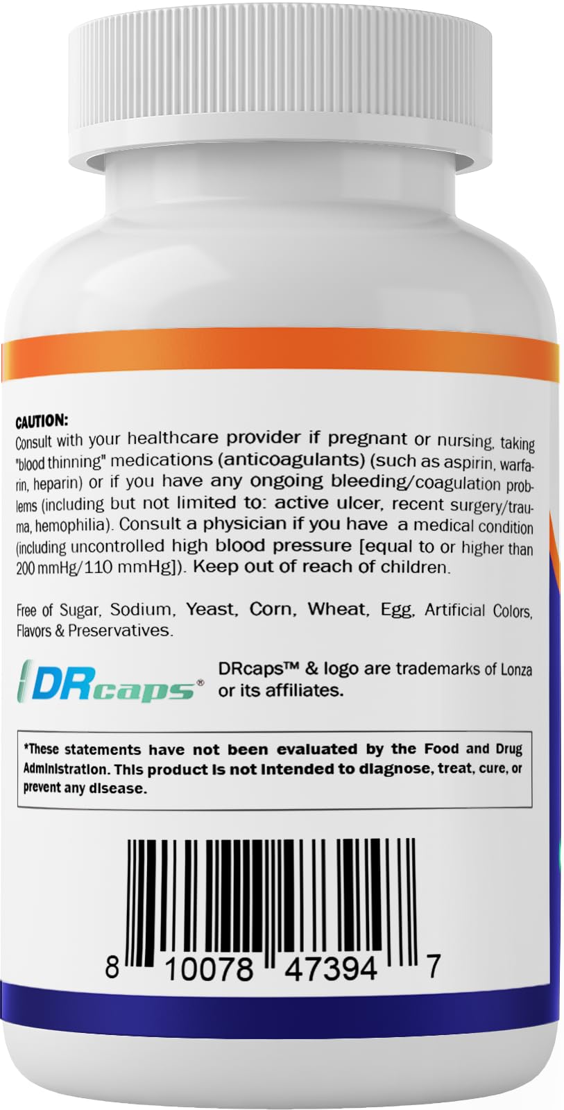 Non-GMO and gluten-free Serrapeptase supplement label