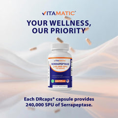 Delayed-release capsules of Vitamatic Serrapeptase