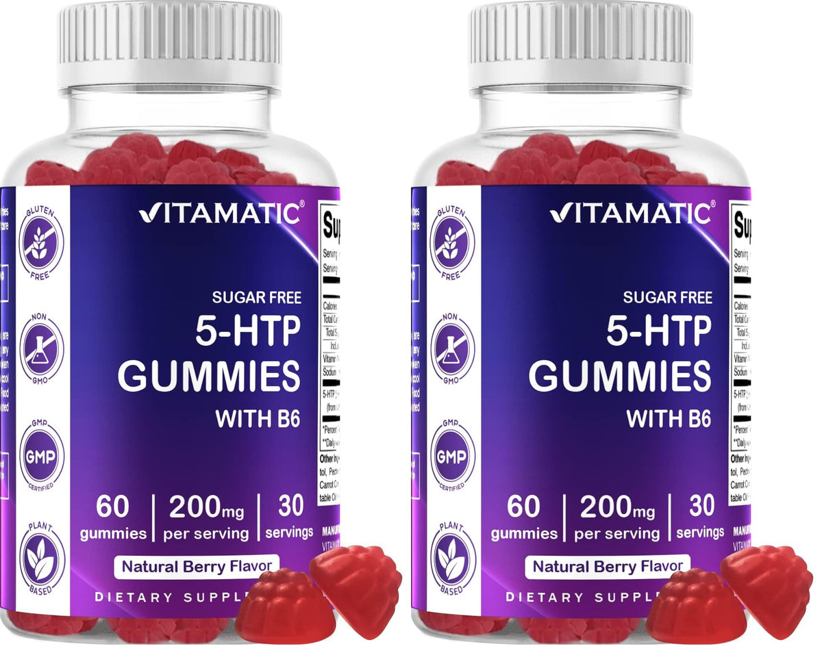 Vitamatic Sugar Free 5-HTP Gummies with B6 bottle - Pack of 2