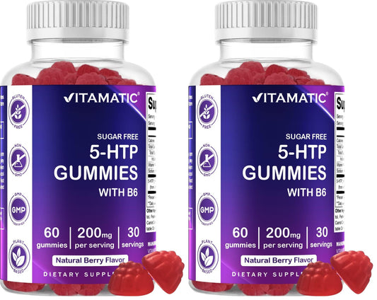 Vitamatic Sugar Free 5-HTP Gummies with B6 bottle - Pack of 2