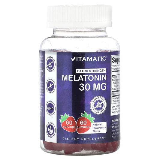 Vitamatic Sugar Free Melatonin Gummies bottle and 60-serving pack