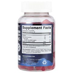 Close-up of Vitamatic melatonin gummies bottle showing 60 gummies