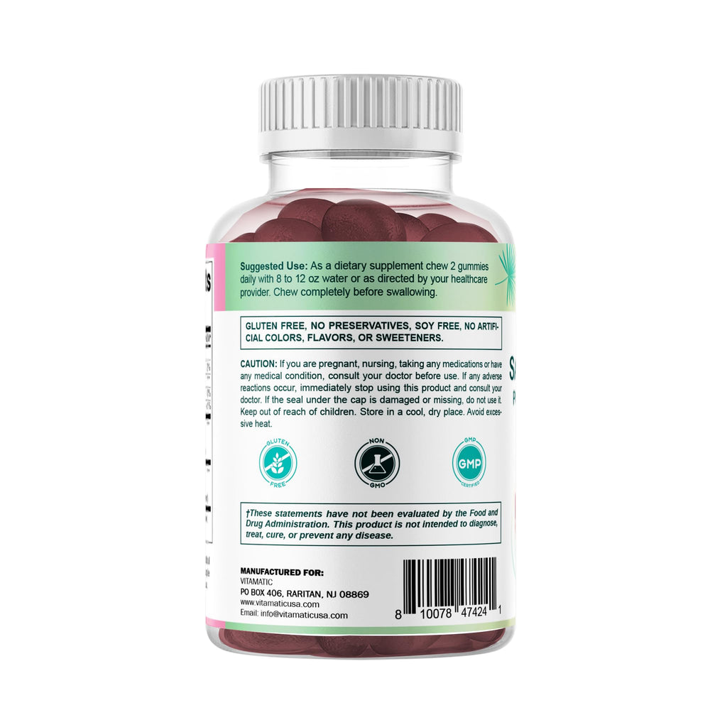Product packaging with name and 60 gummies