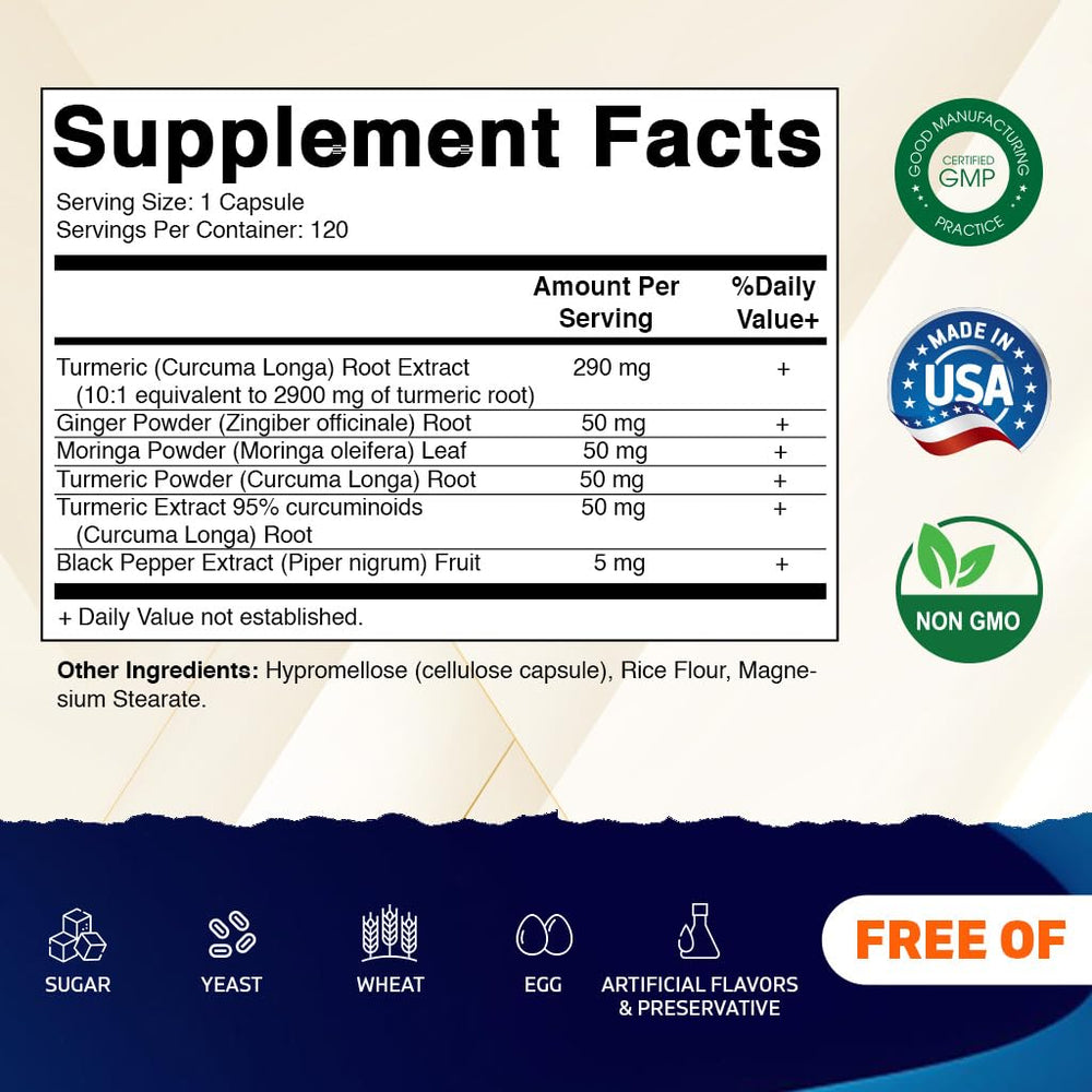 Vitamatic Turmeric Curcumin bottle with 120 capsules