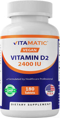 Vitamatic Vitamin D2 bottle front view with label