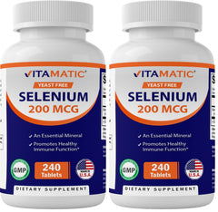 Vitamatic Yeast Free Selenium bottle - Pack of 2 with 240 tablets