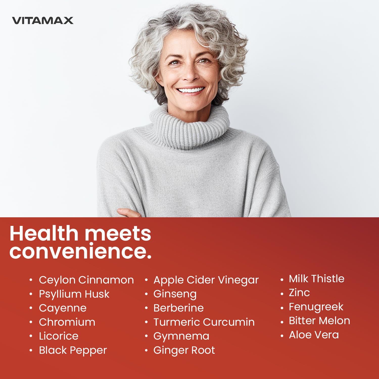 Vitamax capsule held in hand demonstrating single daily serving convenience benefit