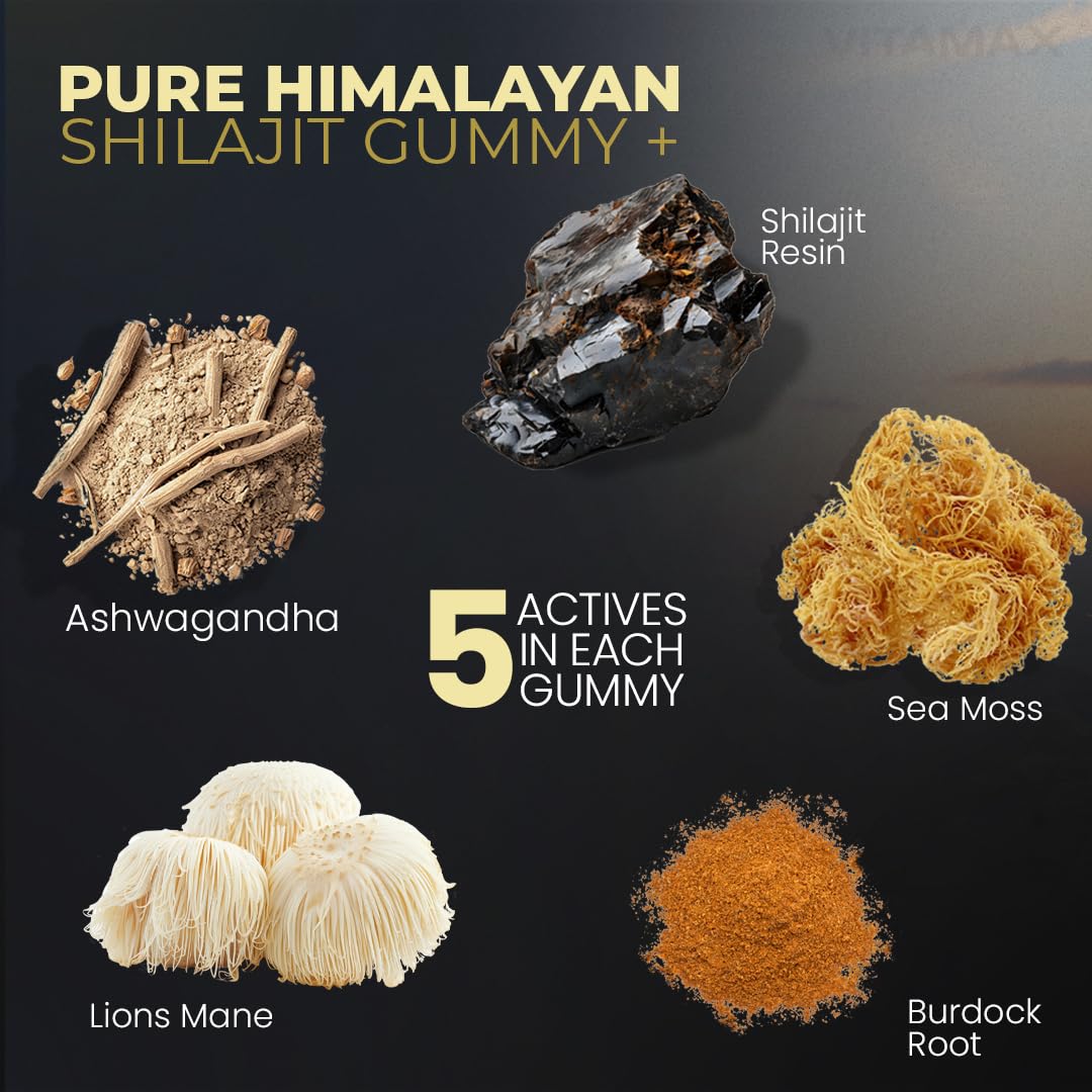 Packaging box and bottle of Vitamax Shilajit Gummies