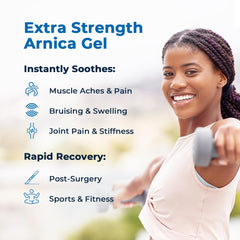 VitaMedica Arnica Gel Plus bottles on display for quick after-sport care.