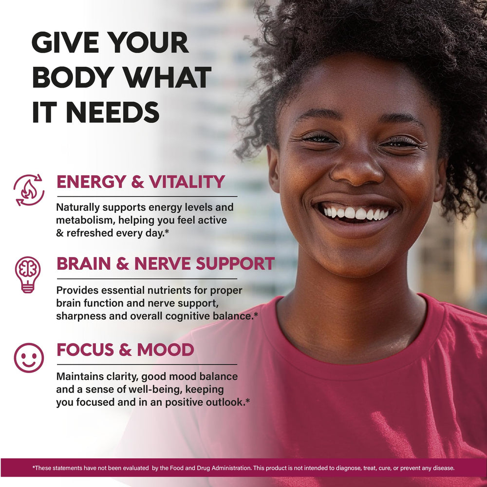 B1 to B12 vitamins with Vitamin C, Choline and Inositol illustration