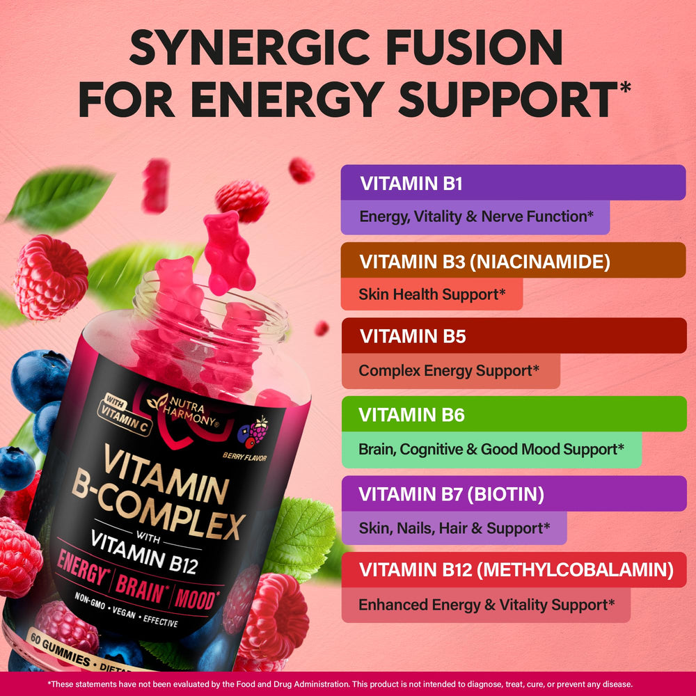 Gummy with vitamins B1–B12 and Vitamin C