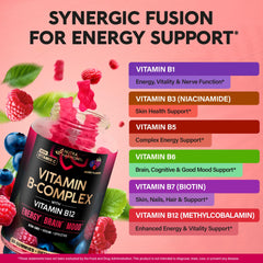 Gummy with vitamins B1–B12 and Vitamin C